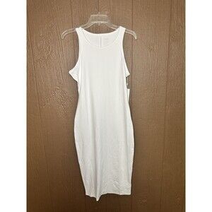 NWT 525 America Stretchy White Body Con Dress Size Medium Racer Back Essential